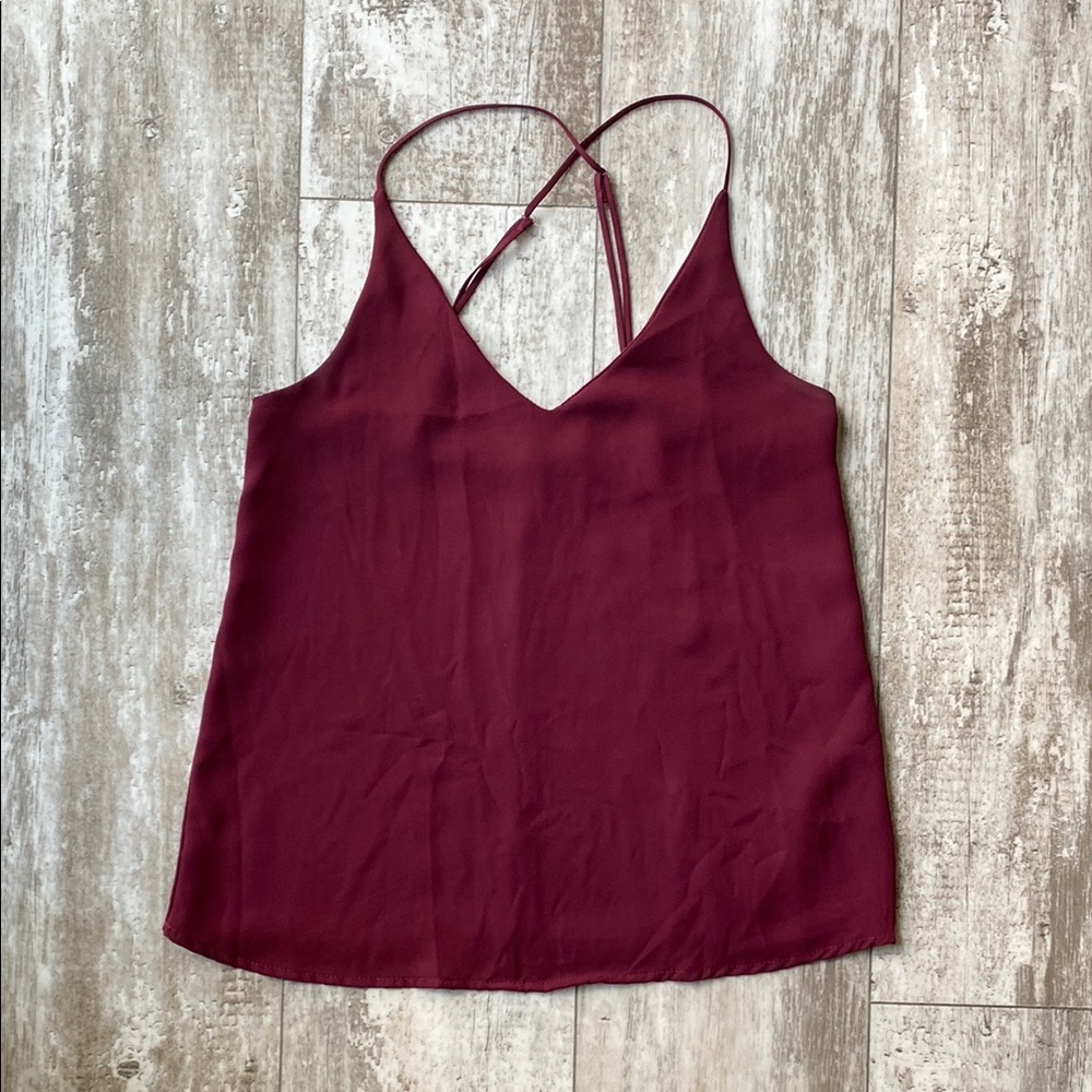 Charlotte Russe Red Backless Camisole with Criss-Cross Straps